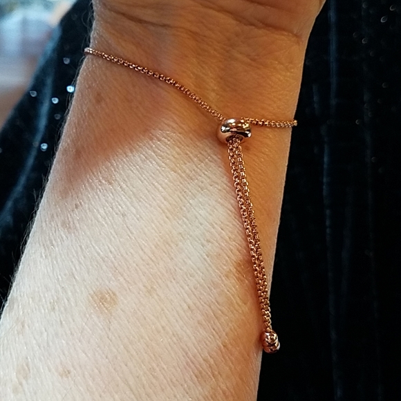 Rose gold tone bolo bracelet - Picture 6 of 7